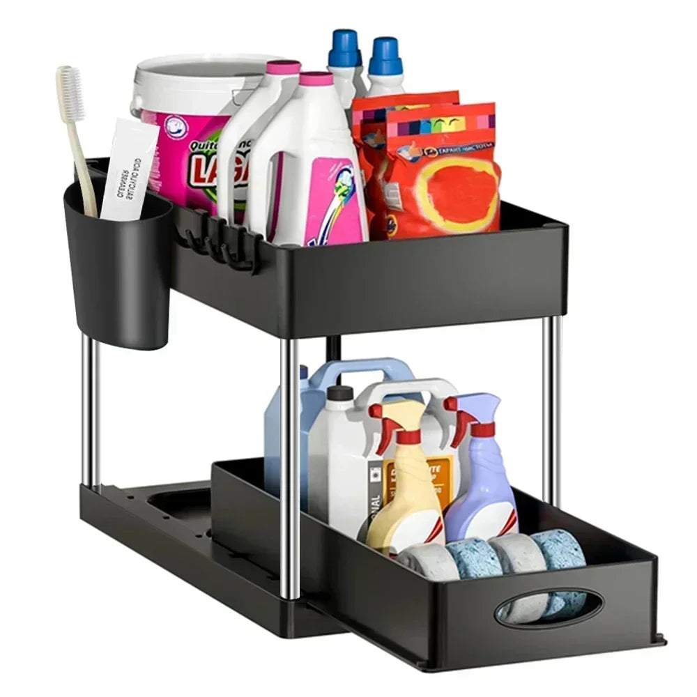 2-Tier Sliding Under Sink Organiser