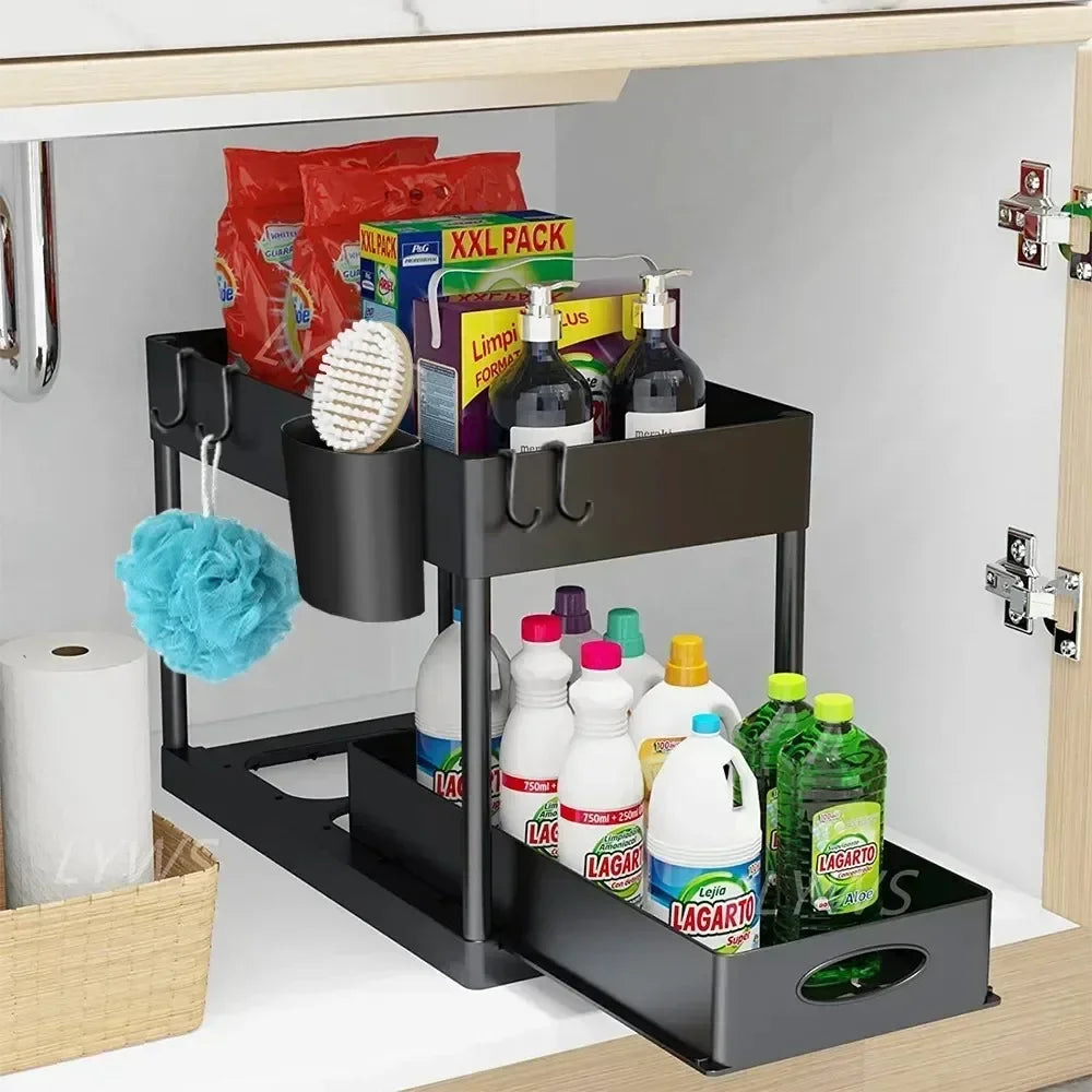 2-Tier Sliding Under Sink Organiser