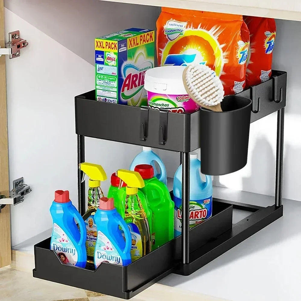 2-Tier Sliding Under Sink Organiser